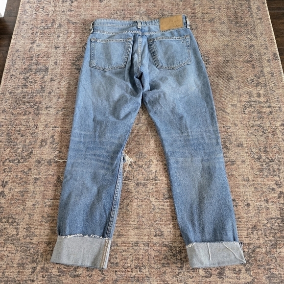 Rag & Bone Rosa Mid-Rise Boyfriend Jeans Holes Jonas Blue Denim Wash Button Fly - Picture 8 of 9